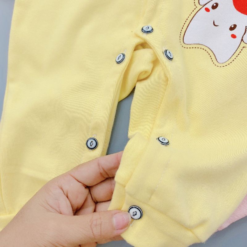 Body Dài Tay Thu Đông Vải Cotton Nỉ Cho Bé 3-9kg