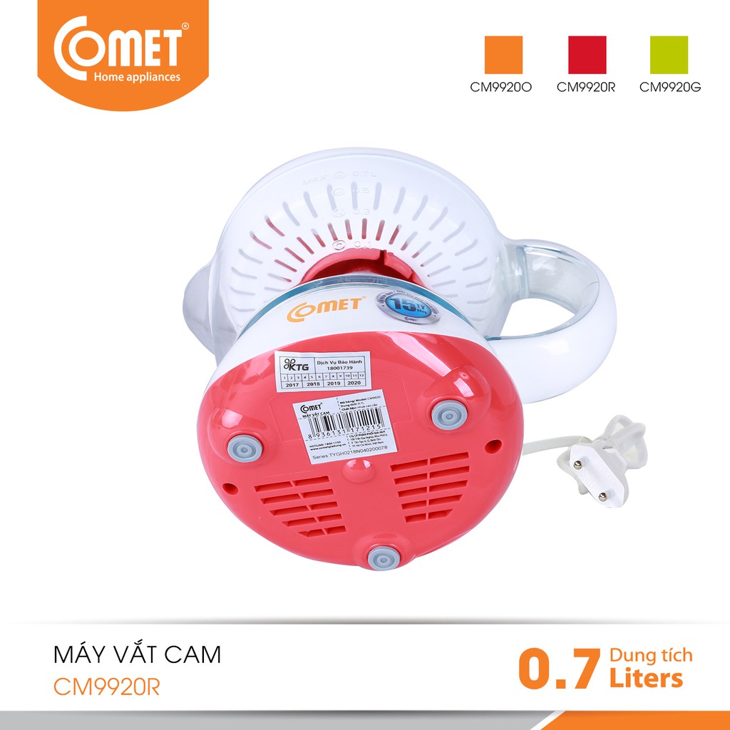 [Mã ELHA22 giảm 5% đơn 300K] Máy vắt cam COMET - CM9920 (0.7L)