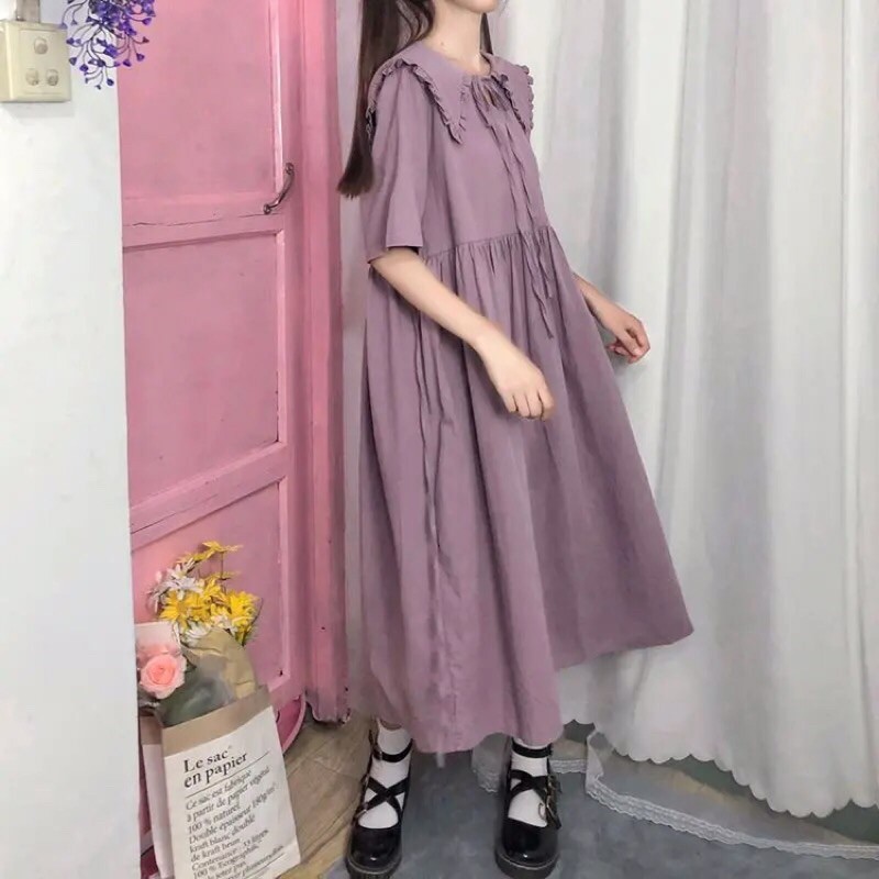 VÁY BABY DOLL, CỔ BÈO THẮT NƠ | BigBuy360 - bigbuy360.vn