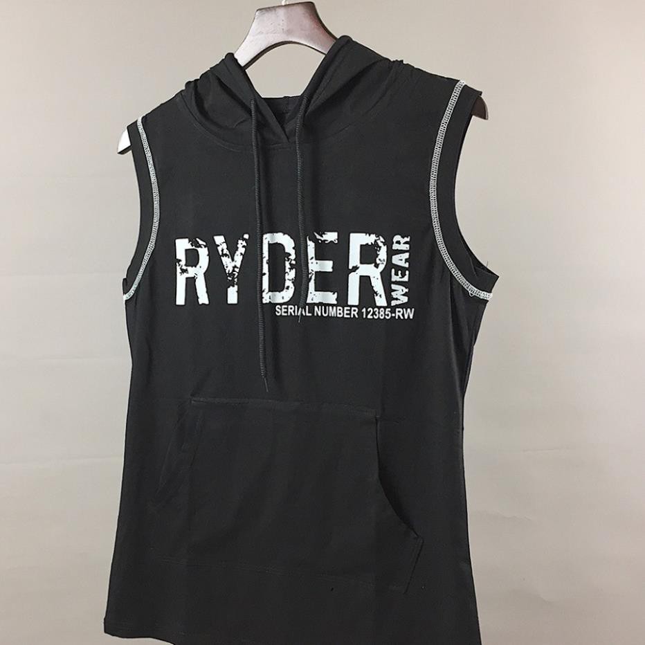 Áo Tank Top Tập Gym Nam Có Mũ Ryder Vải Cotton 100%  ཾ ྇