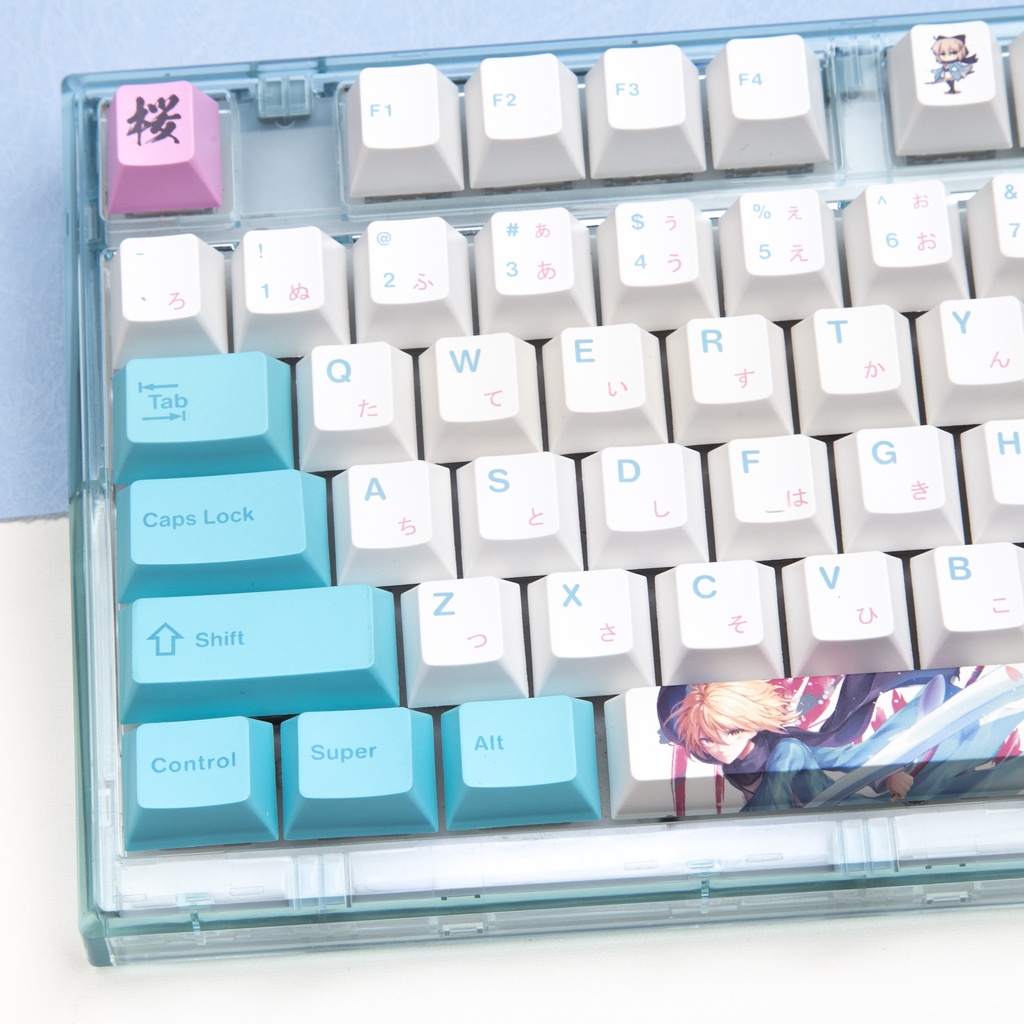 Fate/Grand Order Cherry Profile Keycap 5side dye sublimation,Alter keycaps Okita Souji