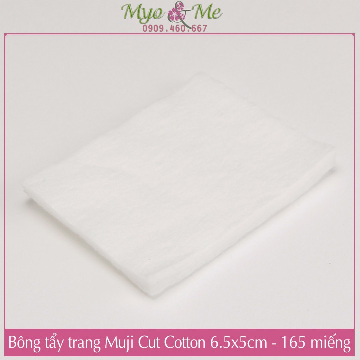 Bông tẩy trang Muji Nhật Bản - Muji Cut Cotton 65x50mm (không dập viền) - Gói 165 miếng