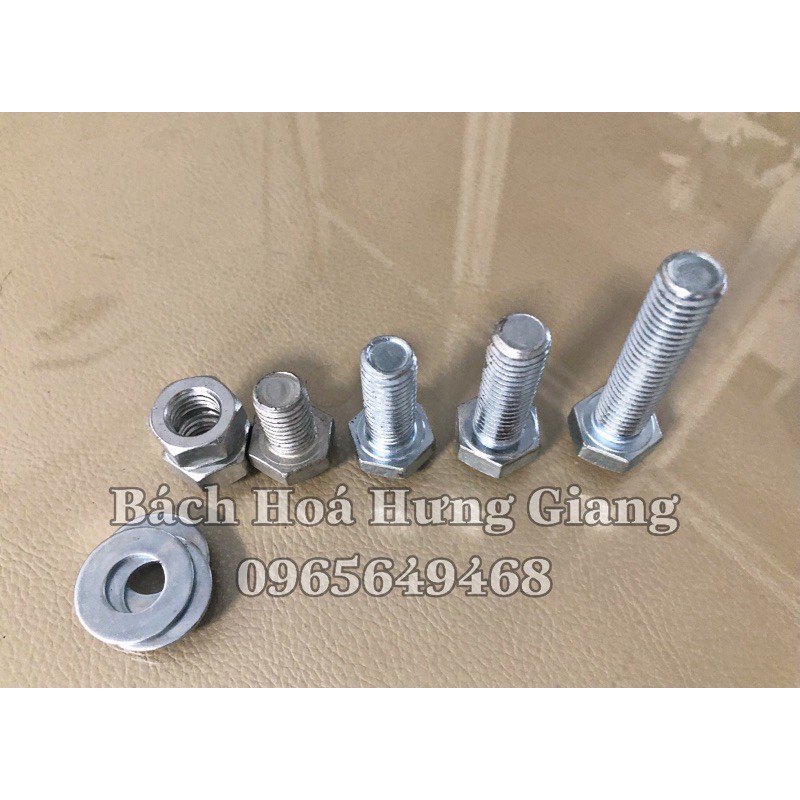 [Tặng ÊCu] Bulong M12x2mm,3mm,4mm,5mm,6mm Đầu Vặn Cờ Lê Tặng Kèm Êcu Long Đen