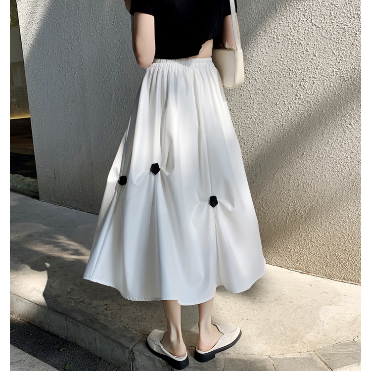 Váy chữ A cạp cao đính hoa nhỏ V0009