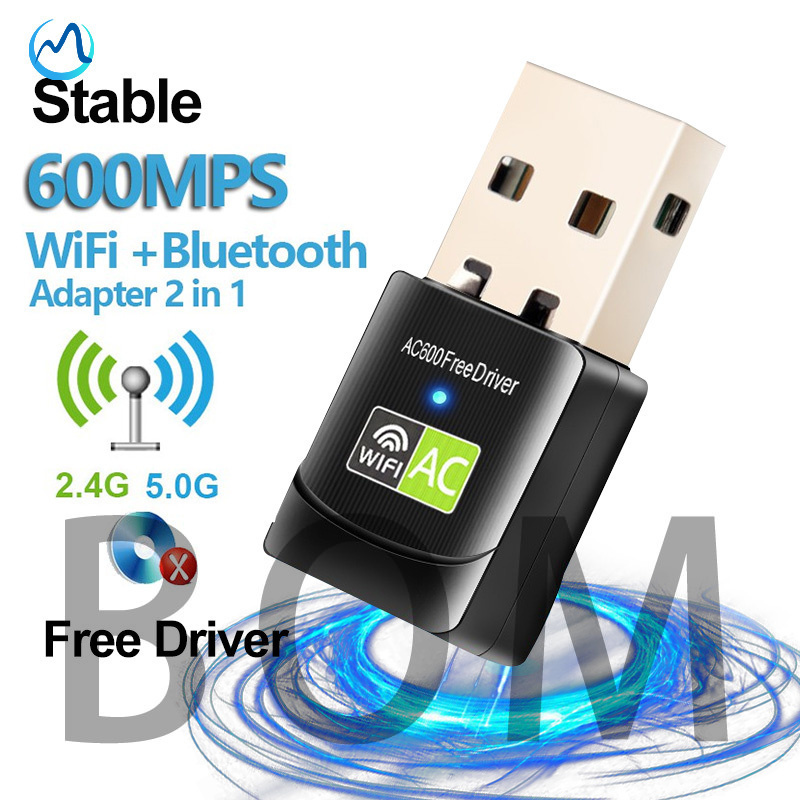 Usb chuyển đổi Wifi Bluetooth 2 trong 1 600mbps cho PC / laptop / máy tính để bàn chất lượng cao