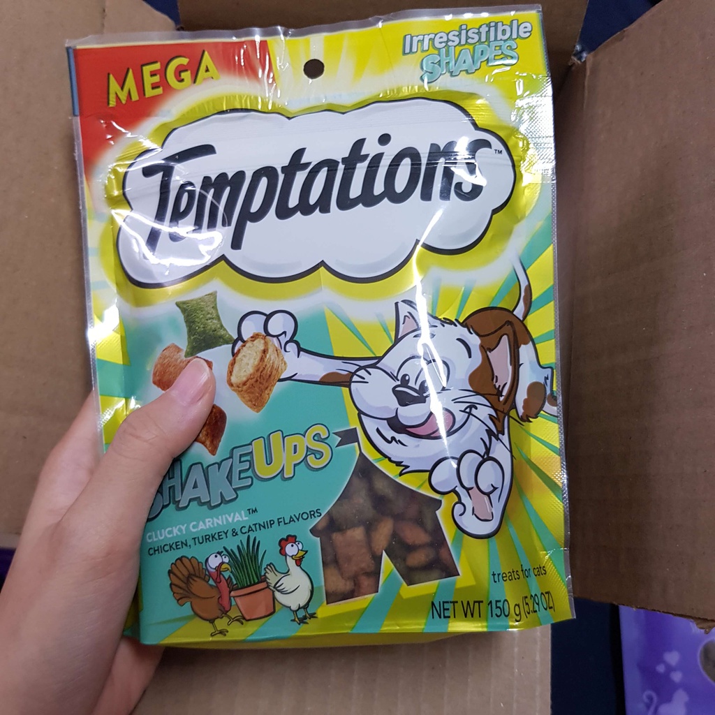 (Hàng nhập Mỹ) Bánh thưởng cho mèo Temptations vị gà, catnip 150gram