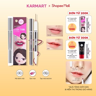 Bút Che Khuyết Điểm Môi Và Kẻ Viền Môi 2 Trong 1 Cathy Doll Baby Thin Lipstick 0.18g+0.55g