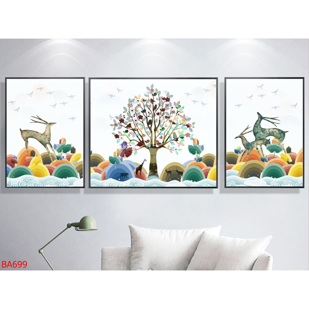 Tranh treo tường Hà Nội phong cách Bắc Âu - Tranh tráng gương trang trí phòng khách - Tranh Decor xuất xưởng giá ưu đãi