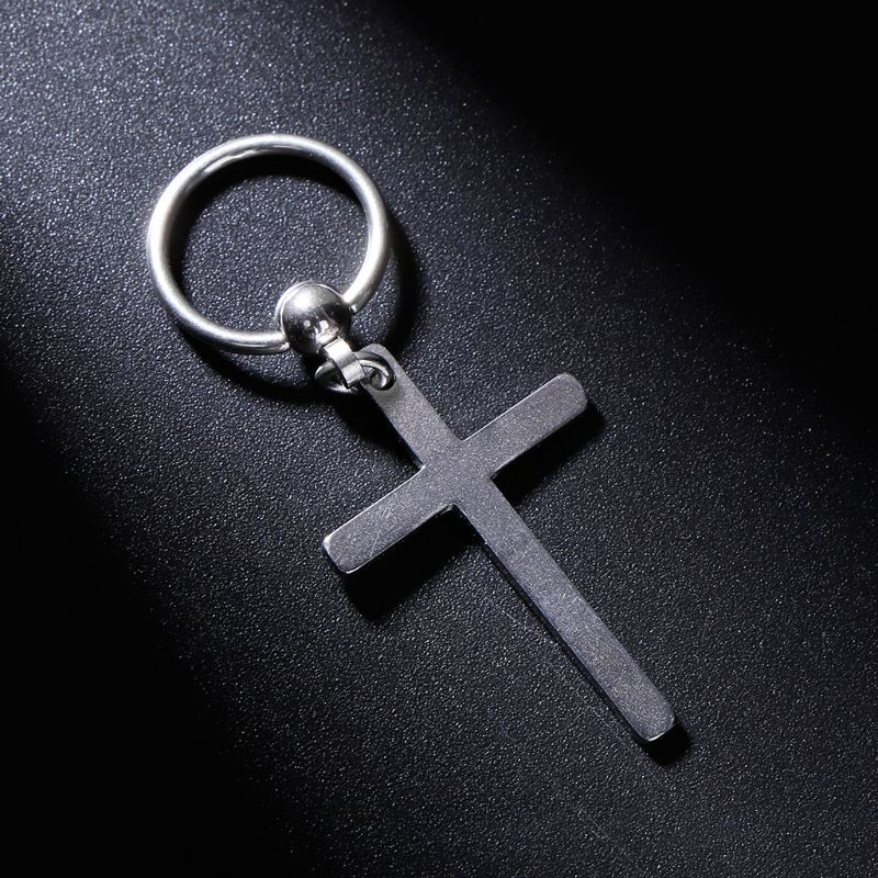 Khuyên Tai Mặt Thánh Giá Thả Dài Đơn Giản Cho Nam Và Nữ