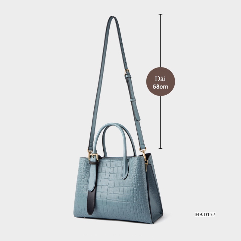Samdo: Balo kiêm túi xách nữ da thật cao cấp  - Chính hãng Huada - dập vân sang trọng công sở đi chơi đi làm HAD177