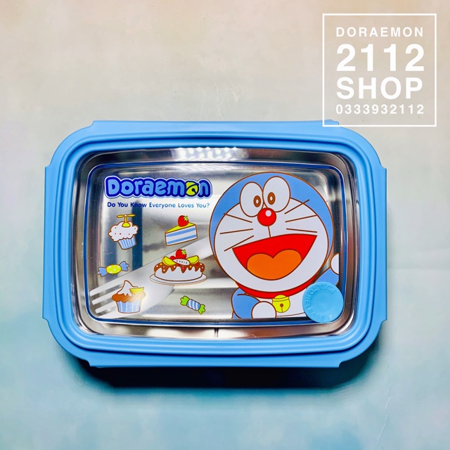 Bộ hộp cơm bento inox kiểu nhật Doraemon