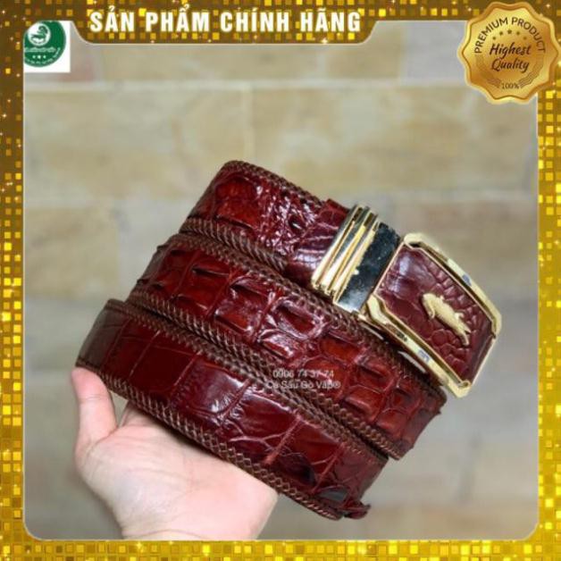 Thẻ BH 12 Tháng - Dây Nịt Da Cá Sấu 4cm Liền ĐAN TAY THỦ CÔNG Cá Sấu BinBon . Hàng Cao Cấp, xịn, Rẻ, Đẹp