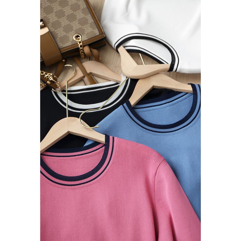 Áo sweater Dệt Kim Cổ Tròn Dáng Rộng Thời Trang Mùa Hè Cho Nữ