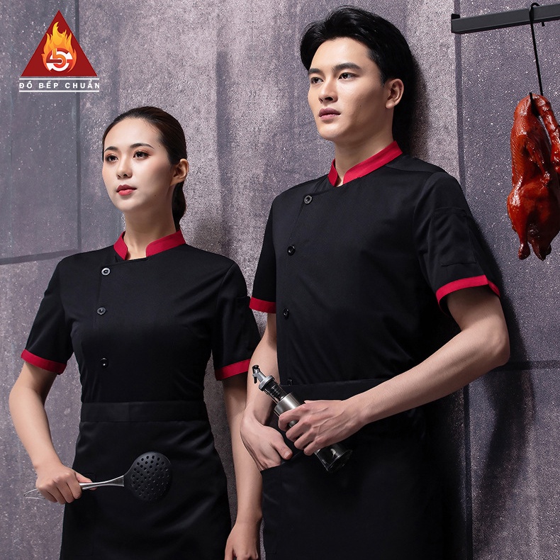 ÁO BẾP NGẮN TAY VẢI LƯỚI MÈ CO DÃN THOÁNG MÁT CT012