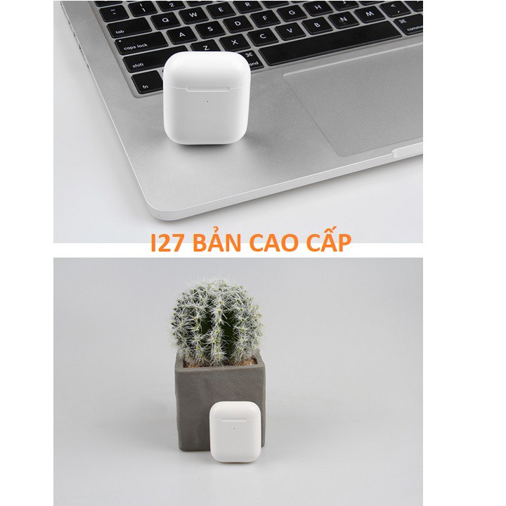 Tai nghe airpods 2 ( I27 ĐỔI TÊN , ĐỊNH VỊ , THÁO TAI NGHE TỰ NGẮT , SẠC KHÔNG DÂY )