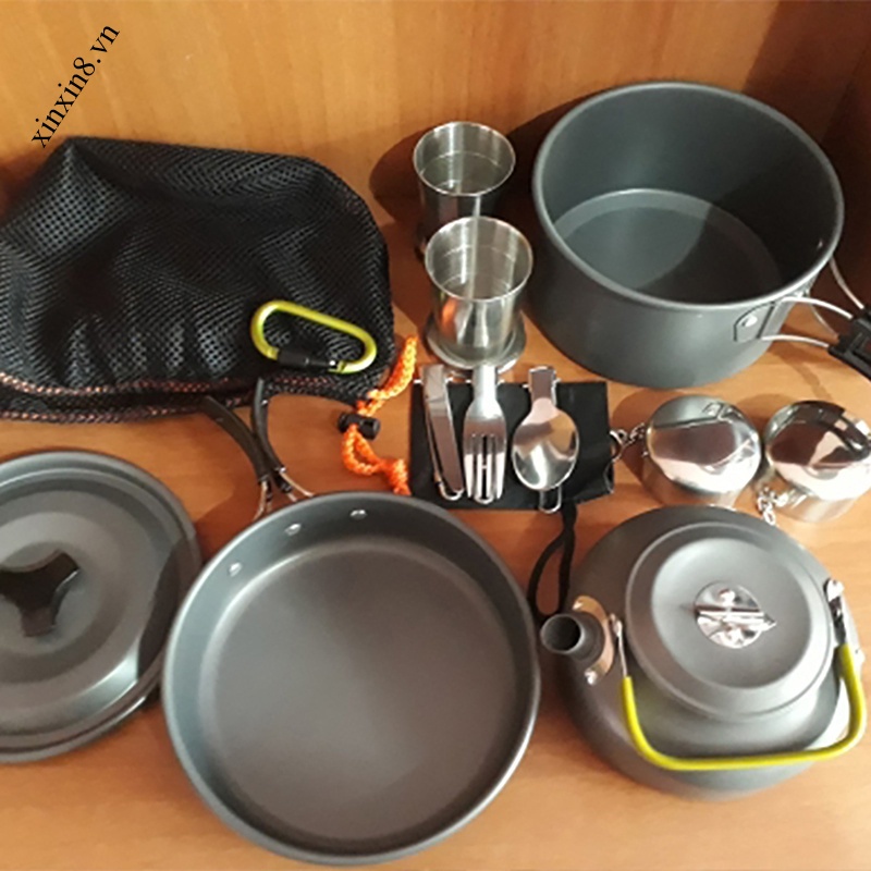 1 bộ nồi chảo nấu ăn chống dính tiện dụng mang theo du lịch cắm trại