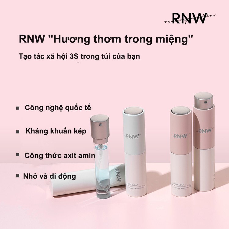 Bình xịt thơm miệng Rnw lâu phai thoáng khí tươi mát và nhỏ gọn dành cho nam và nữ
