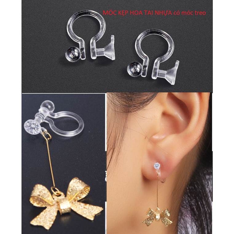 2-10 Móc kẹp vặn làm Khuyên tai  không có lỗ xỏ