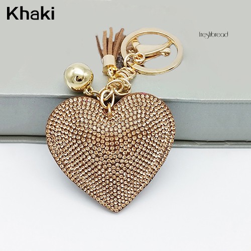 Móc Khóa Hình Trái Tim Đính Đá Lấp Lánh Sang Trọng