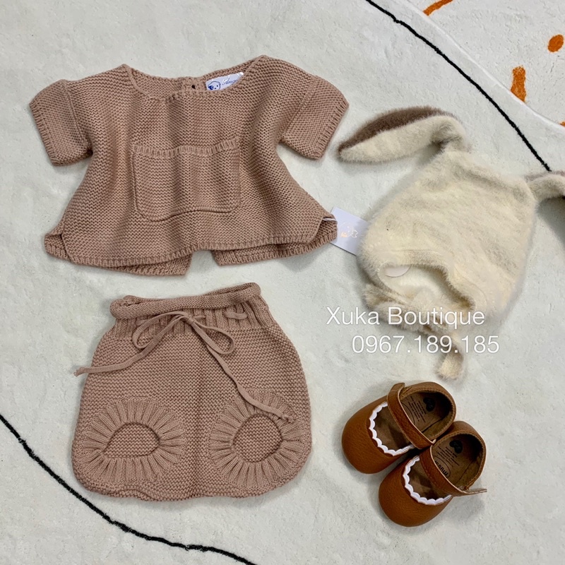 Bộ Quần Áo Len Bé Gái Angou Quảng Châu Cao Cấp  [Ảnh Thật]