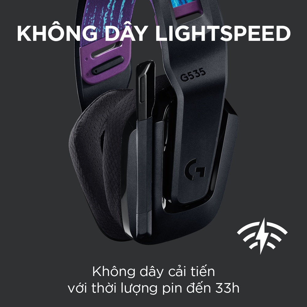 Tai nghe game không dây Lightspeed Logitech G535 - Nhẹ, âm thanh nổi PC, PS4, PS5