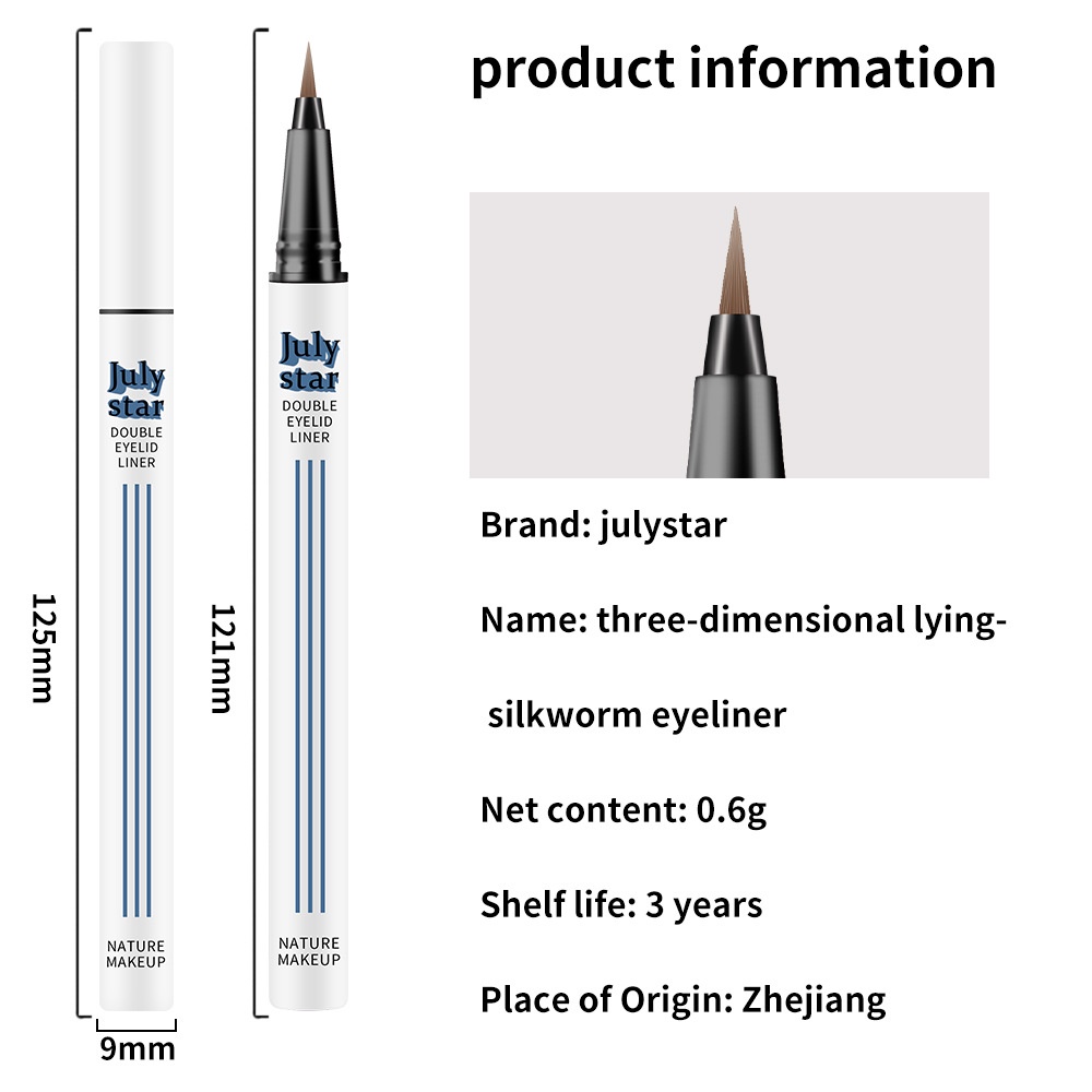 Bút Kẻ Mắt Dạng Lỏng Mịn Màng Ánh Ngọc Trai Trang Điểm Mịn Màng Mau Khô Hiệu Tea Brown