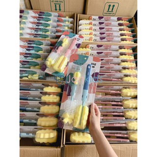 Combo sỉ 10 bộ cọ rửa bình sữa 5 chi tiết AAG - hàng chính hãng