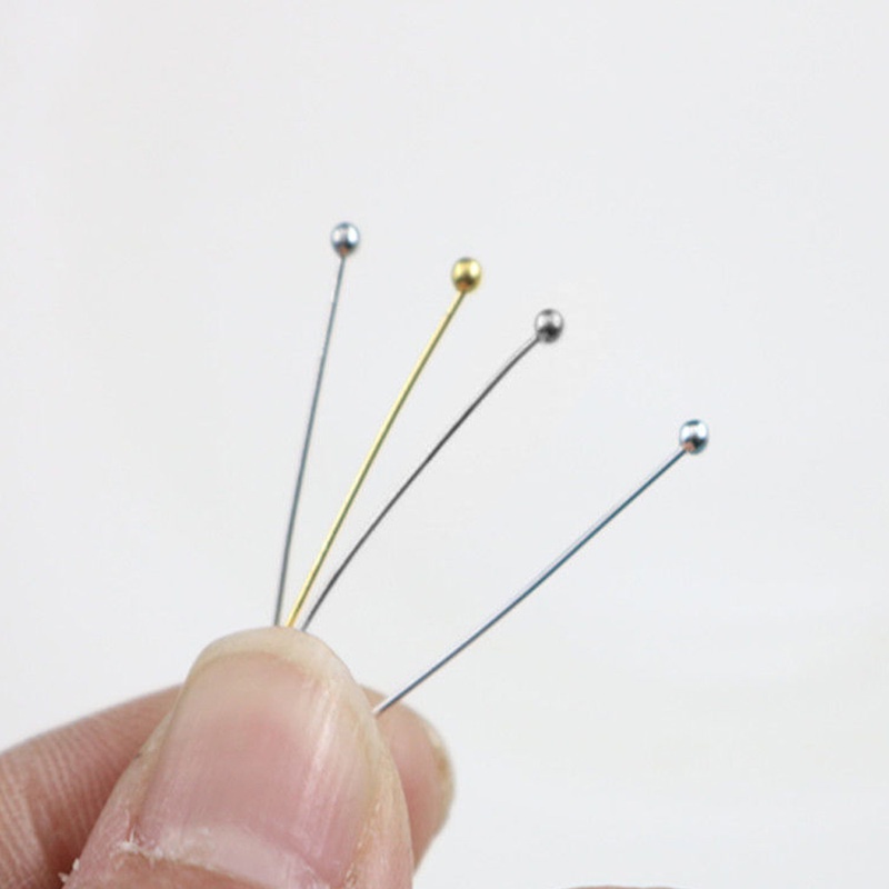 Set 100 Ghim Đầu Tròn 20 30mm Bằng Thép Không Gỉ Làm Đồ Trang Sức Thủ Công