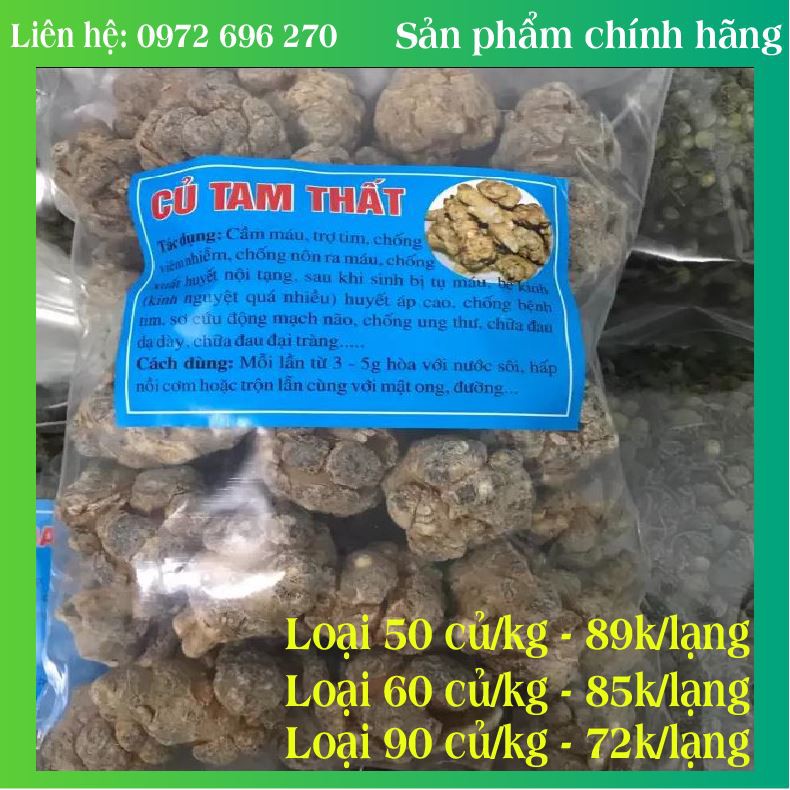 Củ Tam Thất Bắc khô - 100g [ Hàng loại 1 ] - 50 / 60 / 90 củ = 1kg
