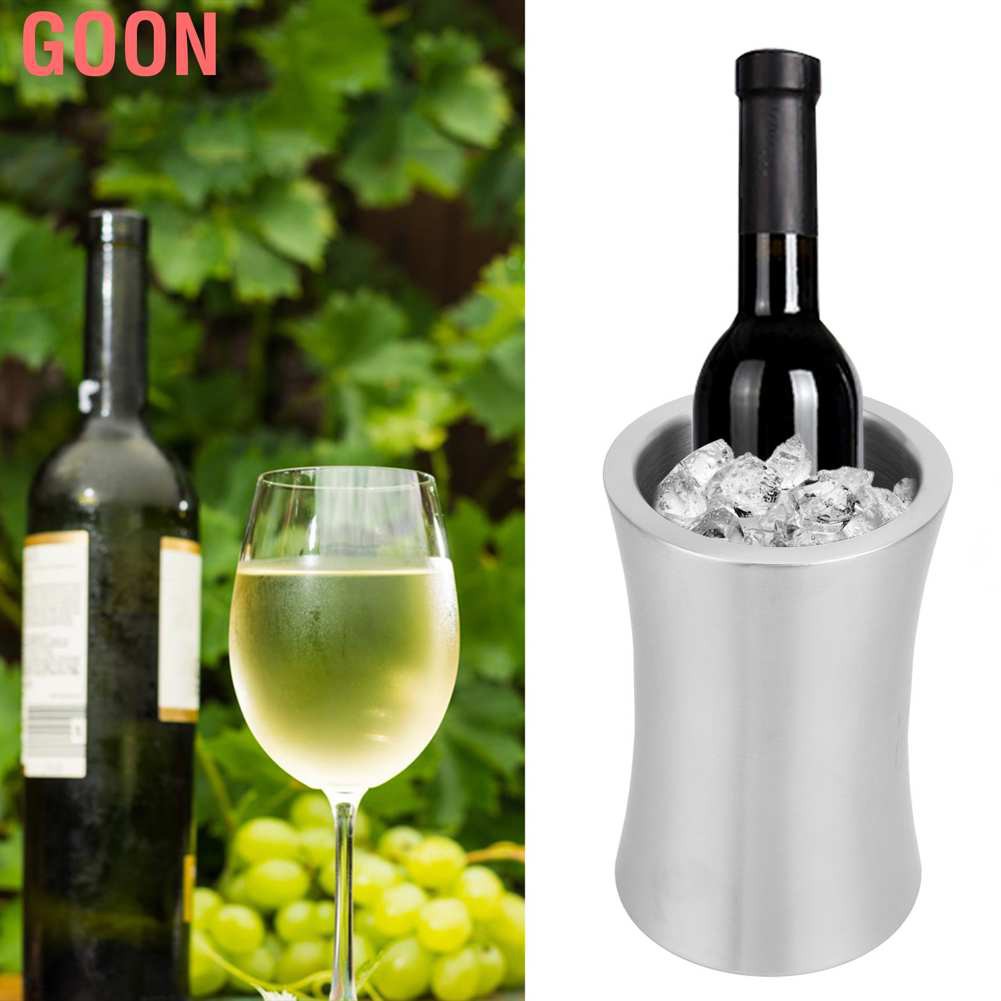 GOON Xô Đá Giữ Nhiệt Bằng Thép Không Gỉ Màu Đỏ Rượu Vang