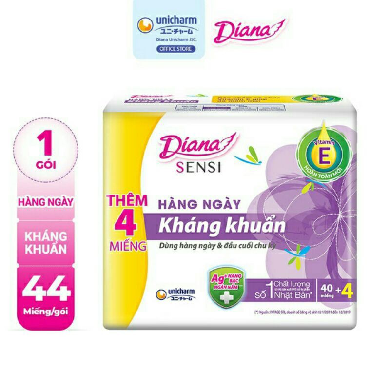 Băng vệ sinh hàng ngày Diana Sensi 40+4 miếng