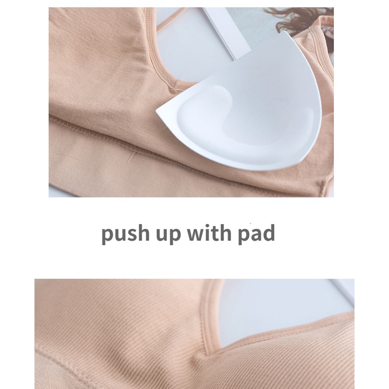 Áo Lót Thể Thao Cotton Không Gọng Chữ U Hở Lưng Phong Cách Nhật Bản Cho Nữ