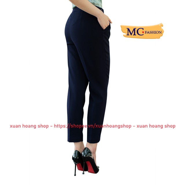 Quần Tây Nữ Công Sở Lưng Cao Kiểu Âu Baggy Đẹp Mc Fashion, Đen, Xanh Tím Than, Ghi Xám Tàn, Đủ Size, Chất Co Giãn Q0406