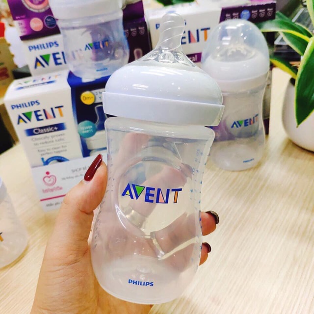 Bình sữa Philips avent 125ml, 260ml và 330ml có van thoát khi chống sặc cho bé từ 0m+