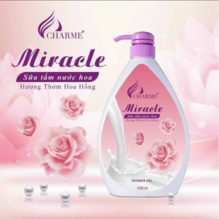 Sữa tắm dưỡng da charme miracle hương hoa hồng 1000ml