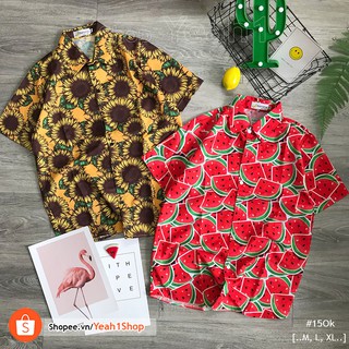 [Yeah1Shop]- Áo sơ mi trái cây hướng dương/ dưa đỏ (M,L,XL) (SMHH)