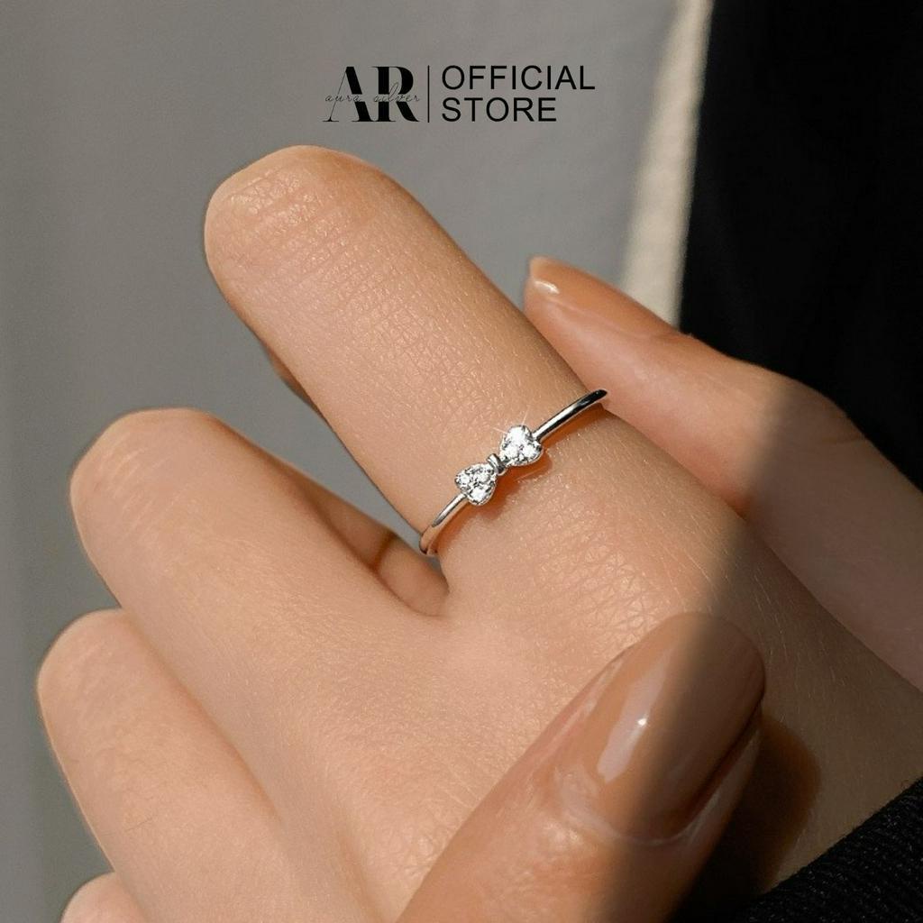 Nhẫn nữ bạc 925 nhẫn Nơ mini - AURA SILVER - N48