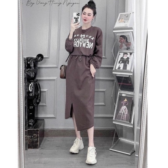 Set bộ umi ny áo croptop rút gấu mix chân váy bút chì xẻ giữa siêu đẹp l1 lina mc mh om