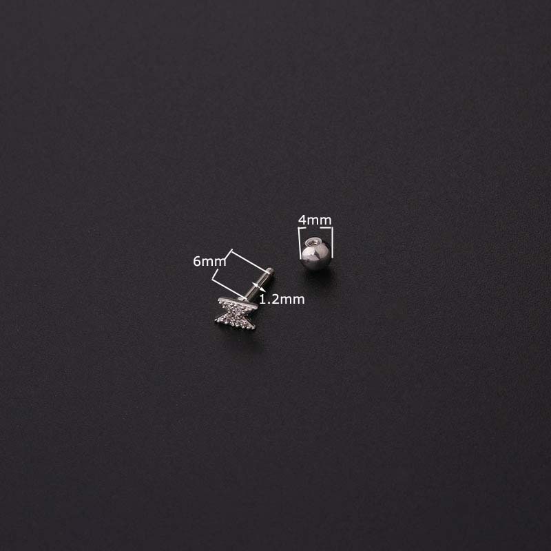 Khuyên Tai Hình Trái Tim / Bướm / Lá 16 Gauge Bằng Thép Không Gỉ Thời Trang