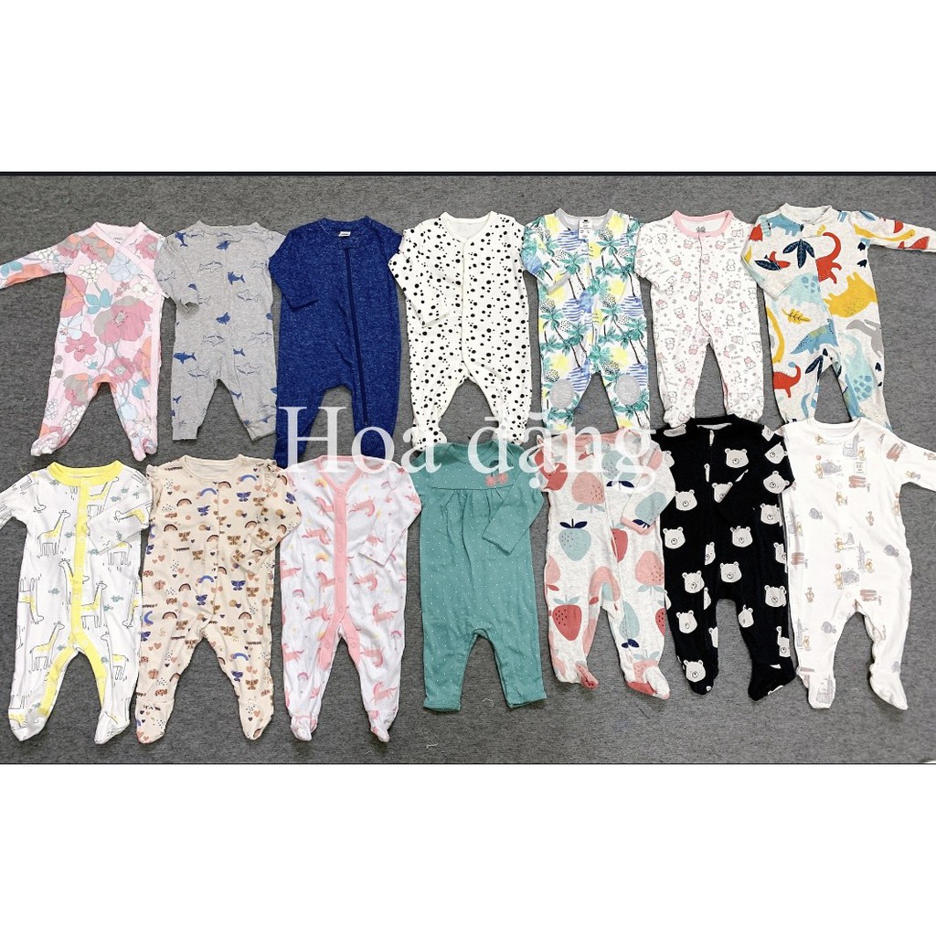 [HÀNG LOẠI 1]  Body Sleepsuit cotton xuất dư liền tất dành cho bé trai bé gái 0-24m[NGẪU NHIÊN]