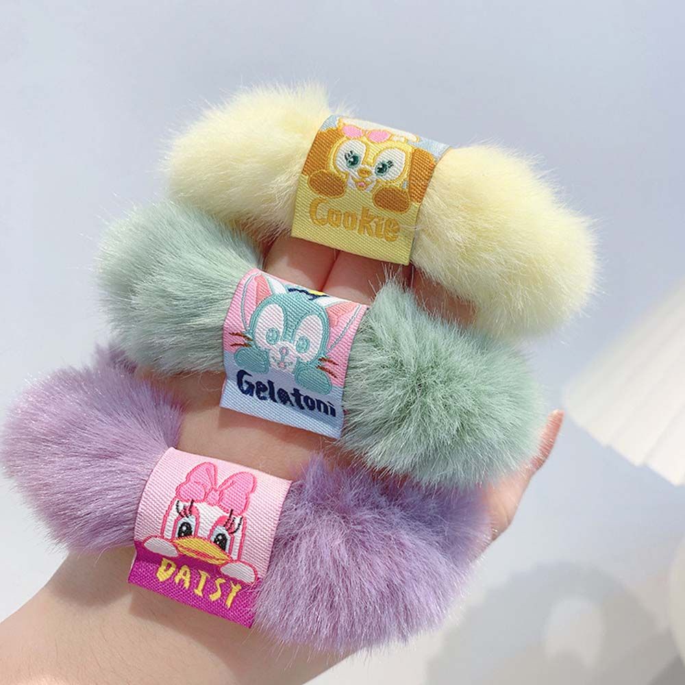 Dây buộc tóc co giãn đính chú sóc hoạt hình dễ thương phong cách Hàn Quốc cho nữ