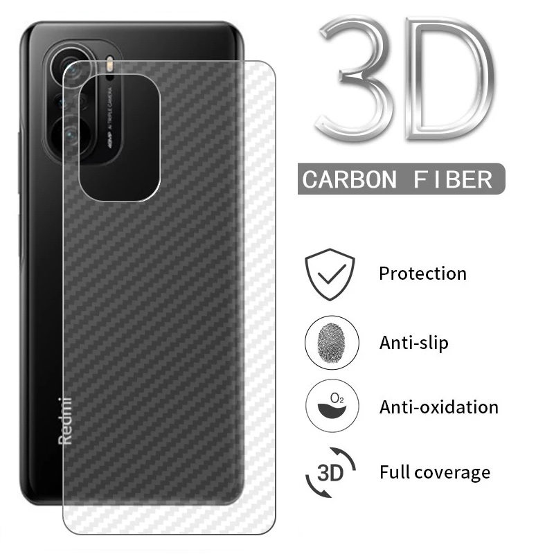 Miếng dán bảo vệ mặt sau bằng sợi carbon độc đáo cho Redmi Note 12 12S Pro + Plus 5G 4G 2023