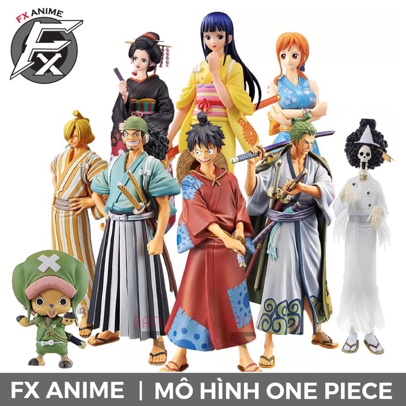 mô hình One Piece Luffy Zoro Sanji Nami Robin Choper Usopp Brook O Kiku (Có clip, ảnh thật) - figure anime one piece