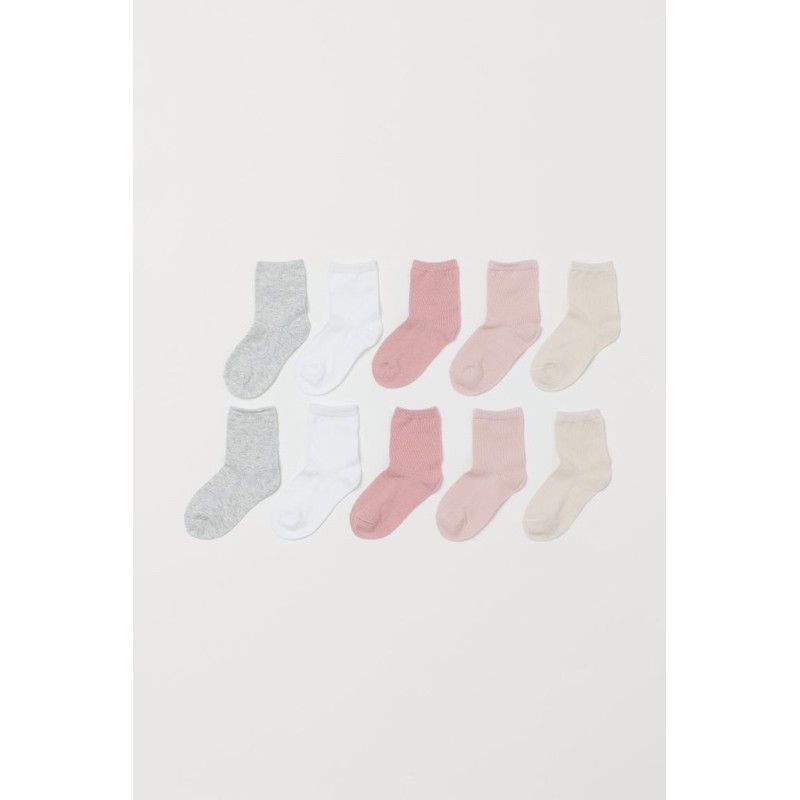 Set 10 đôi tất tông hồng HM H&M_hàng chính hãng authentic