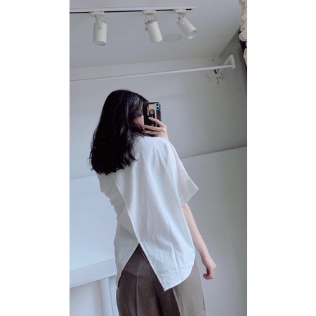 Sơ mi đắp chéo xăn tay