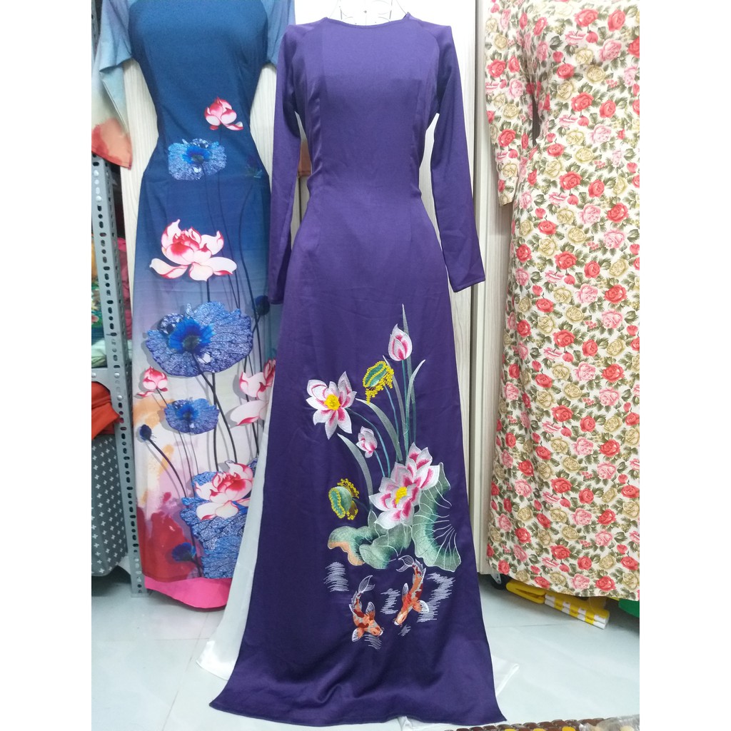 Aó dài tây thi thêu chất cực đệp dáng chuẩn hàng lẻ size giá rẻ