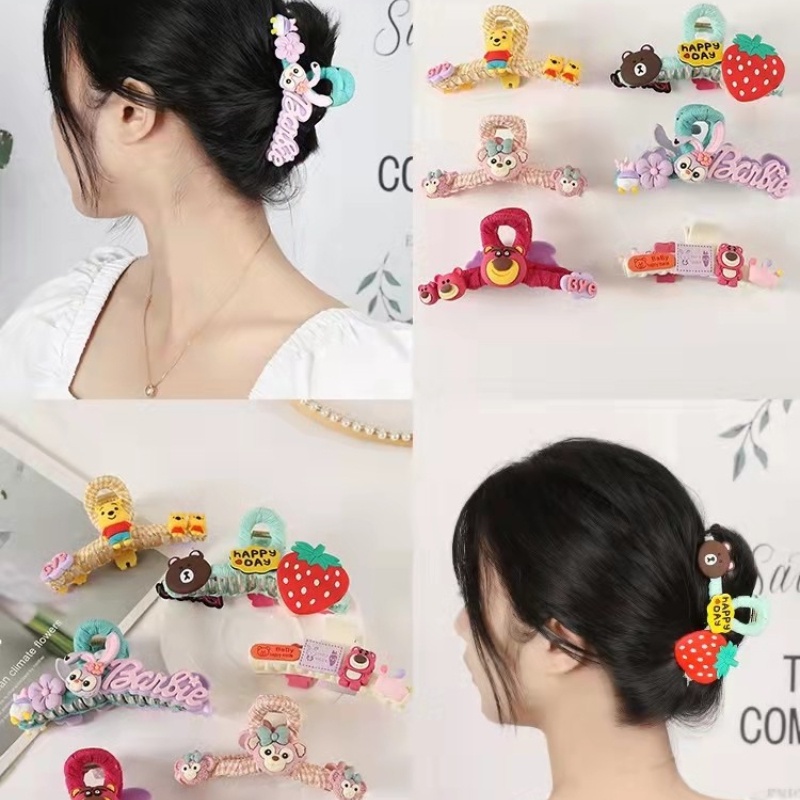 Kẹp Tóc Hình Cá Mập/Gấu/Dâu Tây Kiểu Nhật Bản Dễ Thương