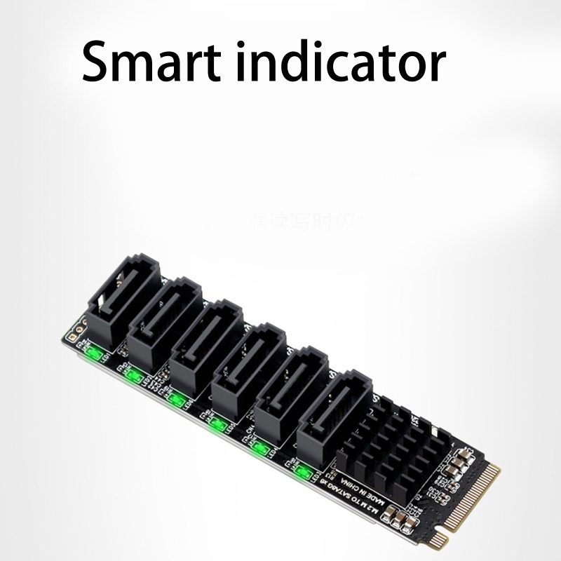 Thẻ Chuyển Đổi PH516 M2 NVME Sang 3.0 6 Cổng ASM1166 Chuyên Dụng Cho Tản Nhiệt