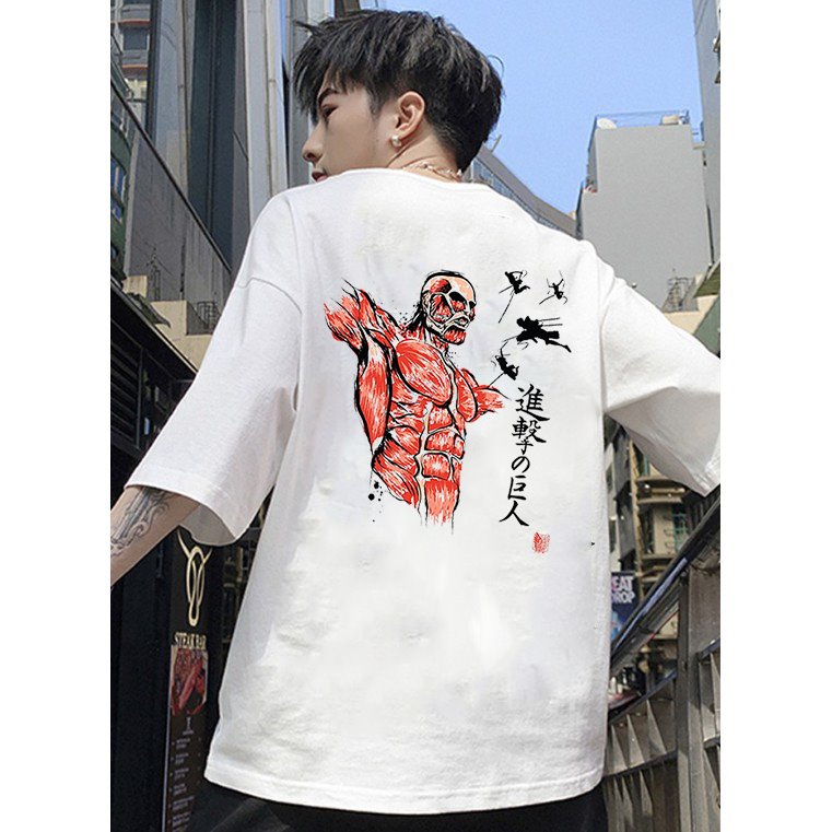 Áo phông unisex tay lỡ form rộng nam nữ họa tiết samurai vải dày mịn 2021T3178