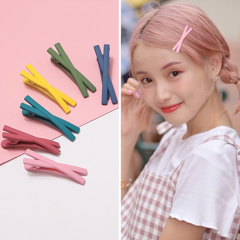 Kẹp tóc màu kẹo đơn giản phong cách Hàn Quốc thời trang chất lượng dành cho b thumbnail